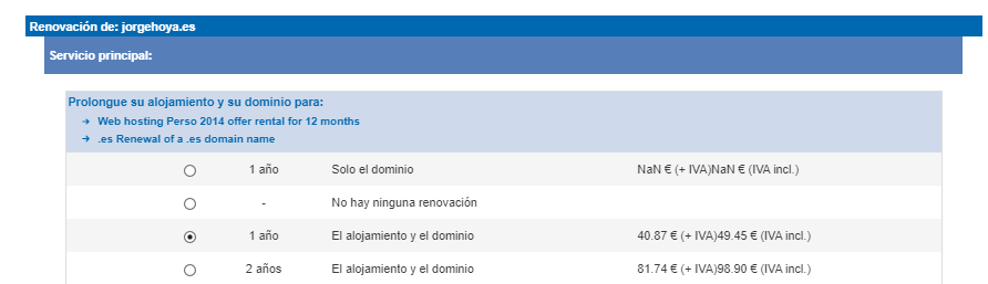 OVH: precio renovación por la mañana - muy caro